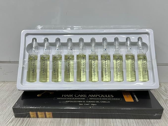 Protein queen Brazilian Nourishing Keratin Argan Oil Ampoule Collagen Moisturizing Treatment Repairing Hair Serum Vegan 13ml*10pcs - Image 1